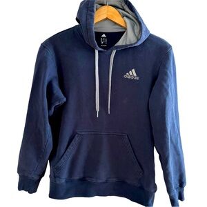 Men's Adidas Navy with Grey Lined Hoodie Size S
